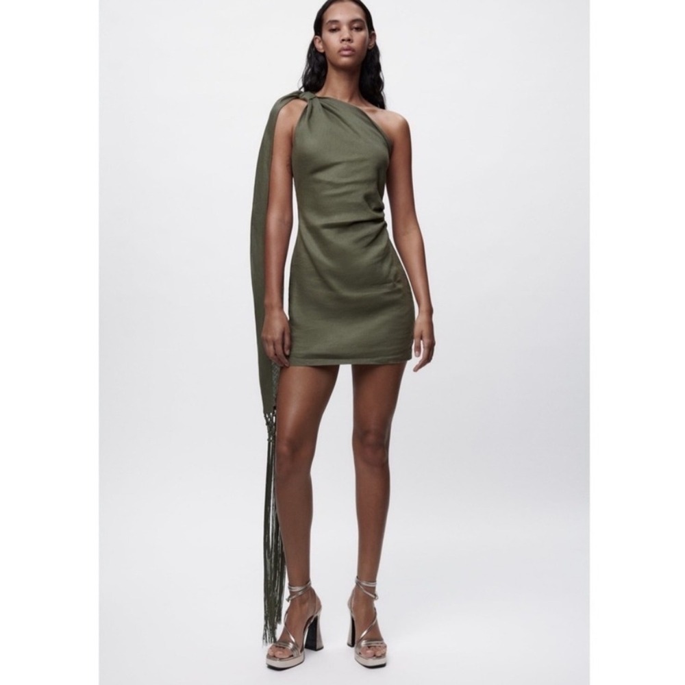Zara Asymmetrical Scarf Dress NWT Size XS